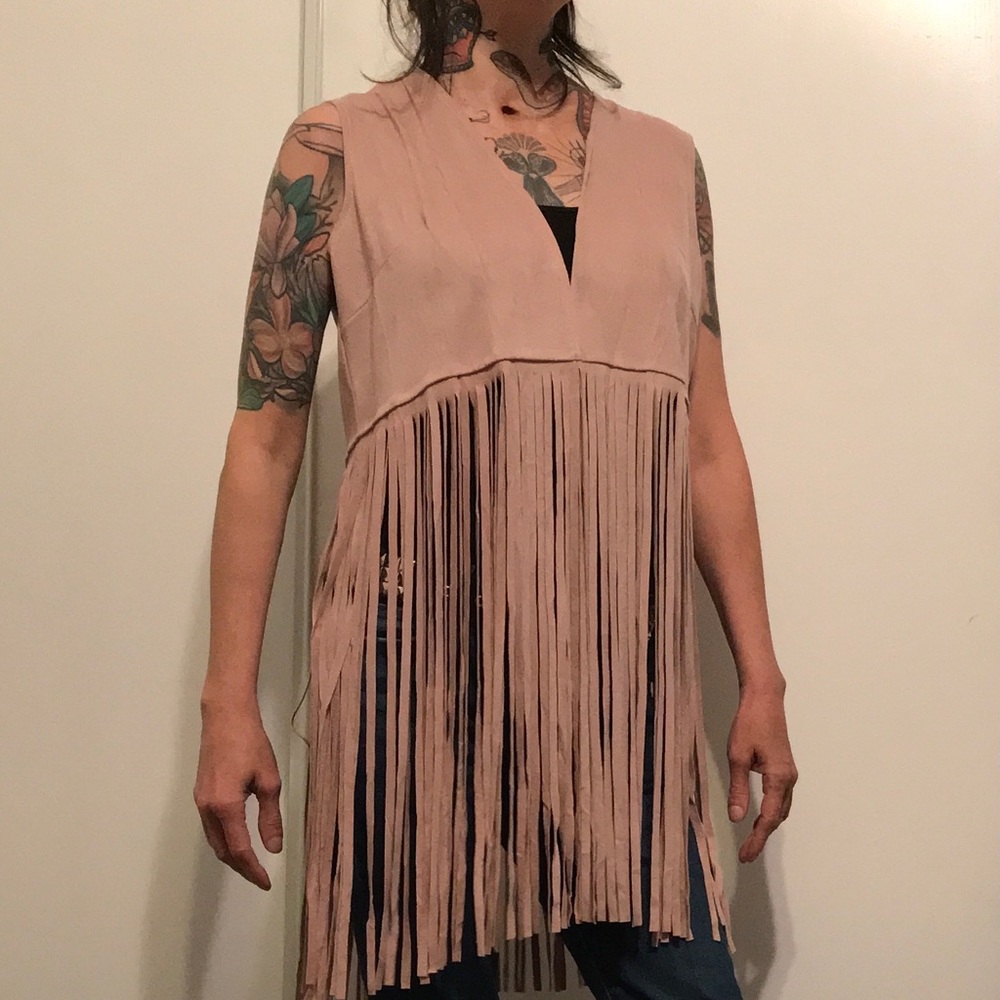 Suede Fringe Top
